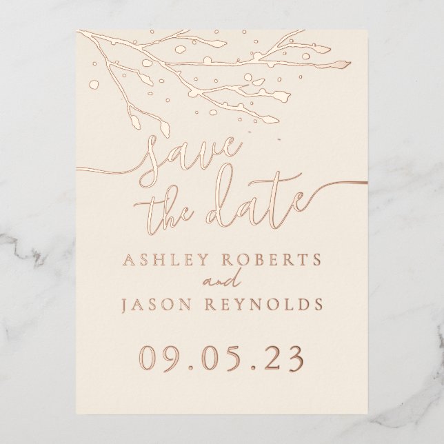 Postale De Vacances En Aluminium Branche simple Enregistrer la carte Date (Recto)