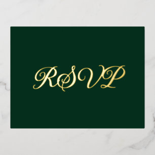 Postale De Vacances En Aluminium Carte RSVP Foil Elegant Co-Starring Forest Green