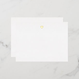 Postale De Vacances En Aluminium Carte simple avec feuillet doré "Heart"