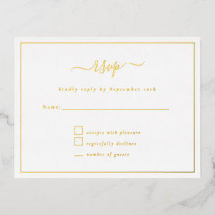 Postale De Vacances En Aluminium Elégant Script Party RSVP carte luxe Foil