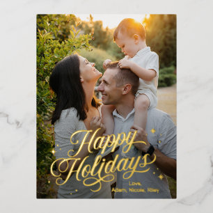 Postale De Vacances En Aluminium Magic Time Happy Holidays Foil Holiday Carte posta