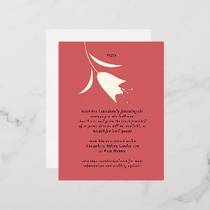 POSTALE DE VACANCES EN ALUMINIUM MOD FOIL TULIP MARIAGE CARTE D'ENCLOTURE