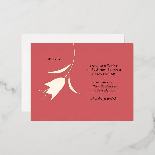 POSTALE DE VACANCES EN ALUMINIUM MOD FOIL TULIP MARIAGE CARTE D'ENCLOTURE