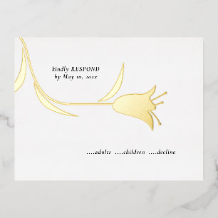 POSTALE DE VACANCES EN ALUMINIUM MOD FOIL TULIP MARIAGE CARTE RSVP