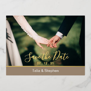 Postale De Vacances En Aluminium Photo minimale moderne Enregistrer la carte postal