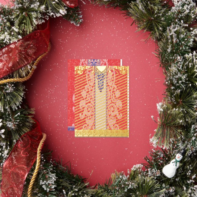 Postale De Vacances En Aluminium une carte avec un cœur rouge dessus (Insitu)