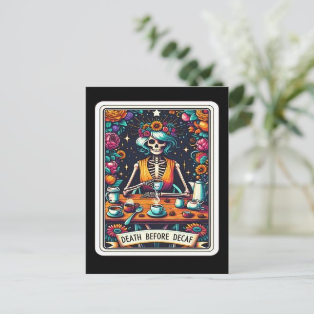 Postale Décès avant la collecte de la carte Tarot Decaf (Debout devant)