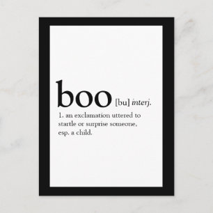 Postale Définition du dictionnaire de la carte Boo Hallowe
