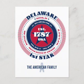 Postale Delaware, Dover, DE Patriotic Monogramme Carte Pos