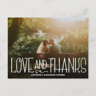 Postale Délicat Amour et Merci Mariage Carte de remercieme