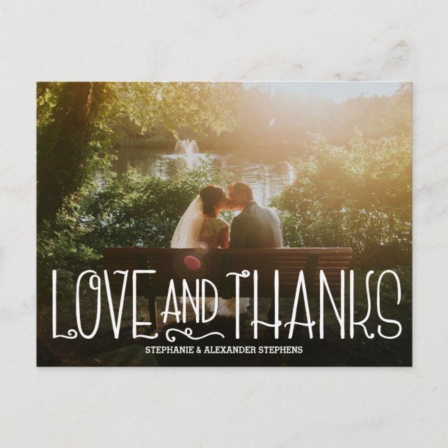 Postale Délicat Amour et Merci Mariage Carte de remercieme (Devant)