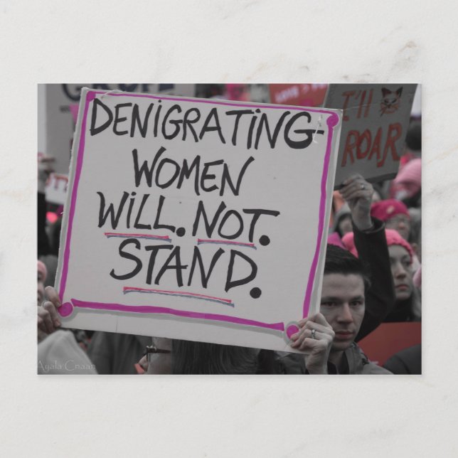 Postale Dénigrer les femmes ne tiendra pas debout Carte po (Devant)