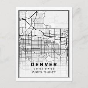 Postale Denver CO Colorado USA Travel City Carte