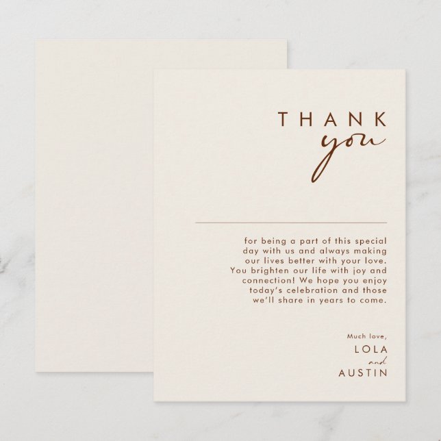 Postale Désert simple | Carte de remerciements blanc natur (Devant / Derrière)