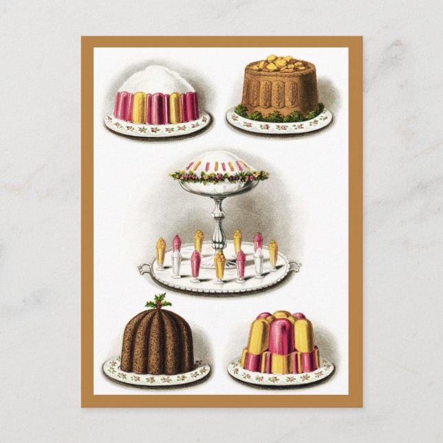 Postale Desserts vintages et articles de boulangerie Carte (Devant)