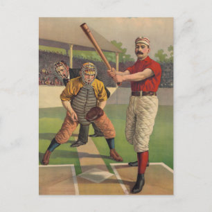 Postale Dessin de la carte de base-ball vintage