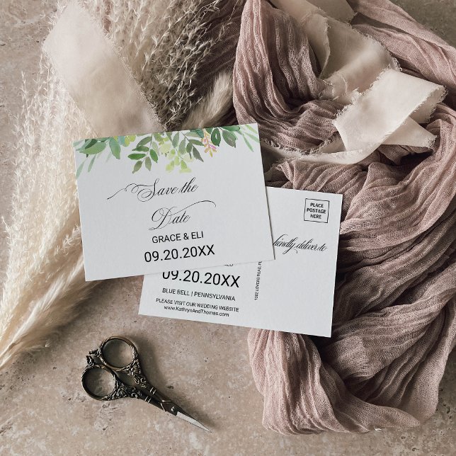 Postale Destination été verdure Enregistrer la carte de da (Créateur téléchargé)