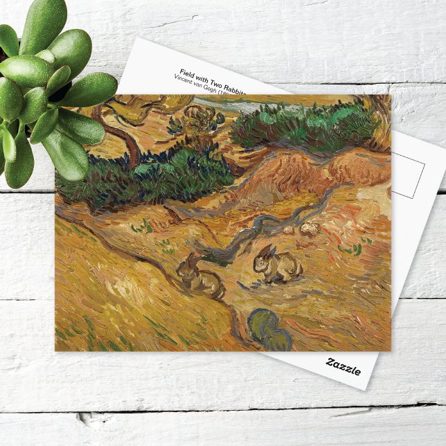 Postale Deux lapins dans le champ Vincent van Gogh Carte p (Créateur téléchargé)