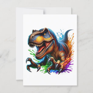 Postale Dinosaure à grains ronds, Carte T-Rex Dino amusant