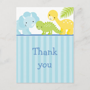 Postale dinosaure de garçon mignon cool merci carte postal