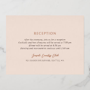 Postale D'invitation À Feuilles D'aluminium Andrea Tan Elegant Mariage Foil Enclôture Carte