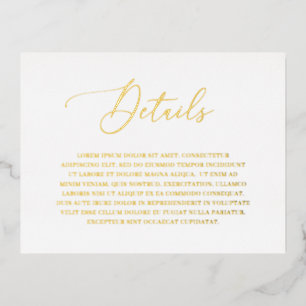 Postale D'invitation À Feuilles D'aluminium Carte de boîtier Mariage classique Elegant Gold Fo