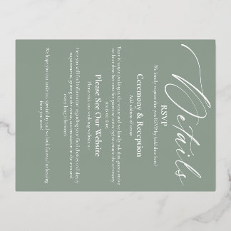 Postale D'invitation À Feuilles D'aluminium Carte de détail de l'huile pour les emballages d'i