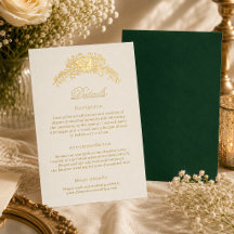Carte de détails de mariage Régence Émeraude Ivoir