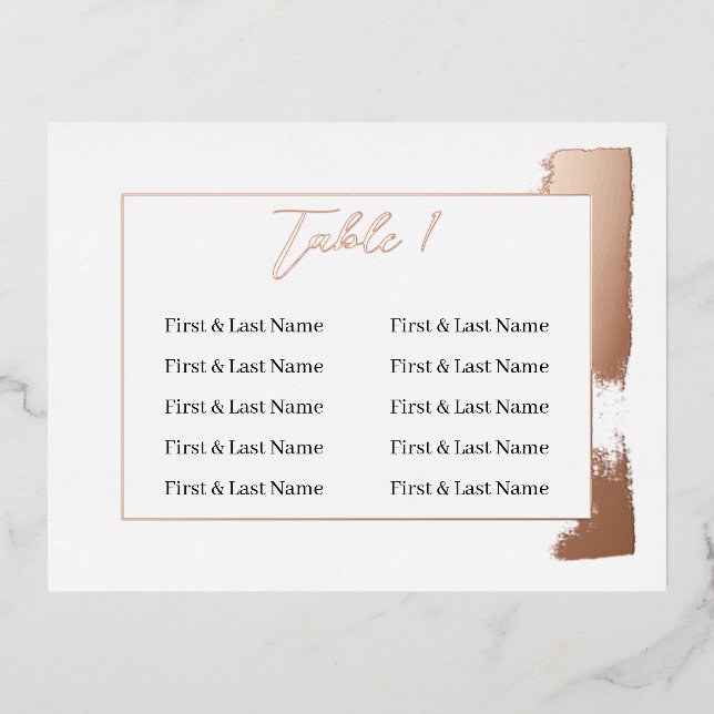 Postale D'invitation À Feuilles D'aluminium Carte de placement Mariage de numéro de tableau pe (Recto)