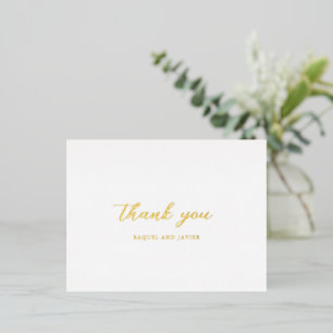 Postale D'invitation À Feuilles D'aluminium Carte de remerciement de mariage élégante classiqu