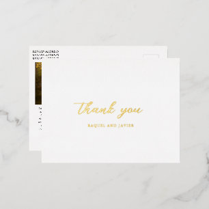Postale D'invitation À Feuilles D'aluminium Carte de remerciement de mariage élégante en feuil