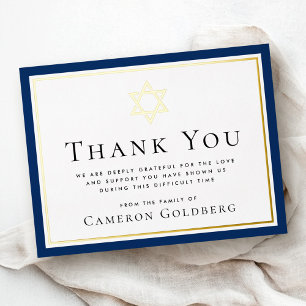 Postale D'invitation À Feuilles D'aluminium Carte de remerciements de sympathie bleu foncé