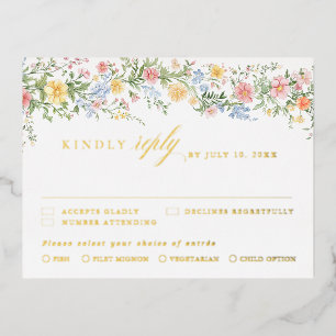 Postale D'invitation À Feuilles D'aluminium Carte de réponse de mariage de jardin ornemental p