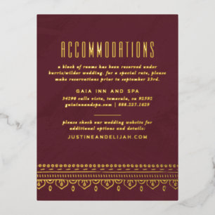 Postale D'invitation À Feuilles D'aluminium Carte d'hébergement Foil Ornate Frame - Maroon
