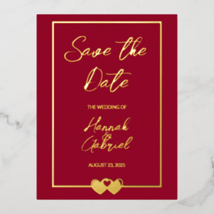 Postale D'invitation À Feuilles D'aluminium Élégant mariage Foil Enregistrer la date Carte pos