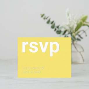 Postale D'invitation À Feuilles D'aluminium Foil RSVP Beurre Jaune choix de repas Carte postal