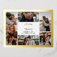 Sweet Heart FOIL Collage Enregistrer La Date Carte