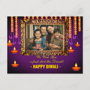 Postale Diwali salue le carte photo traditionnel