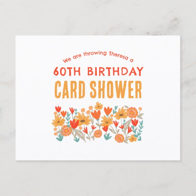 Postale Douche de fleurs sauvages par carte d'anniversaire (Devant)