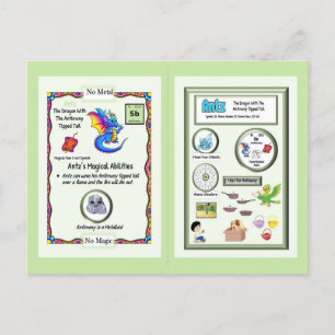 Postale Dragon de table périodique - Carte antimoine