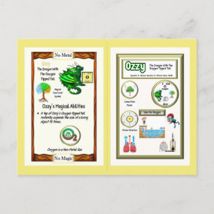 Postale Dragon de table périodique - Carte d'oxygène