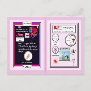 Postale Dragon de table périodique - Carte Neon