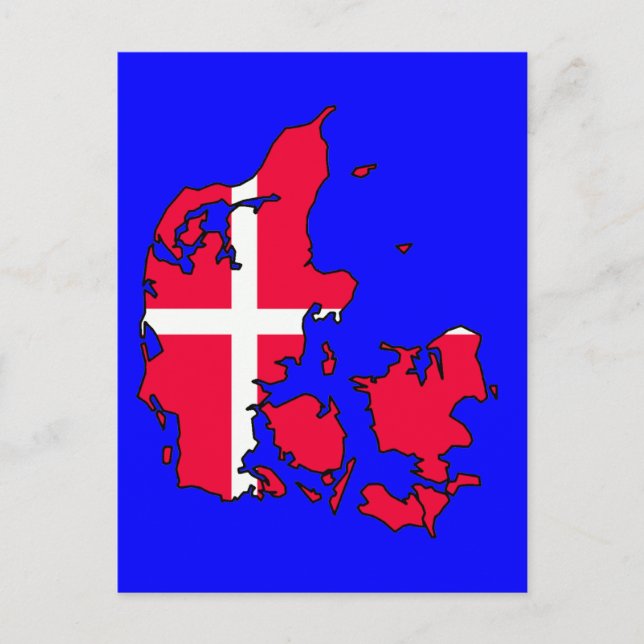 Postale drapeau carte danemark (Devant)