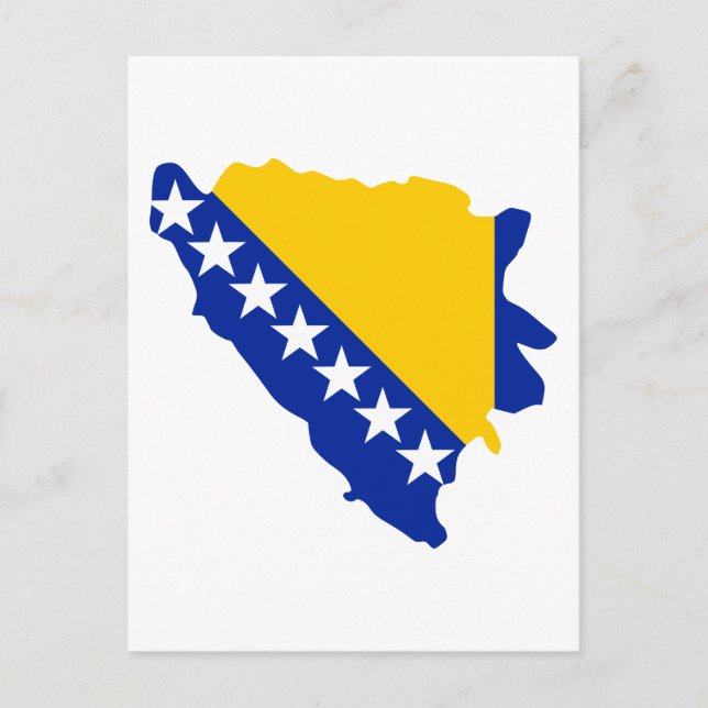 Postale Drapeau de la carte de Bosnie-Herzégovine (Devant)