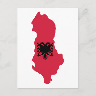 Postale Drapeau de la carte de l'Albanie