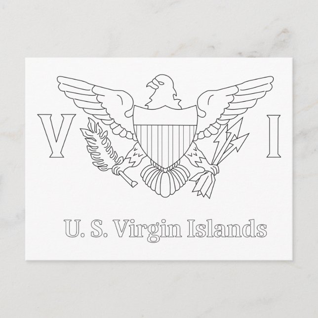 Postale Drapeau de l'île Vierge des États-Unis Carte posta (Devant)