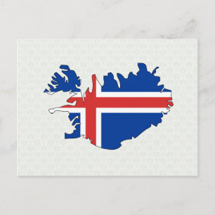 Postale Drapeau de l'Islande Carte taille réelle