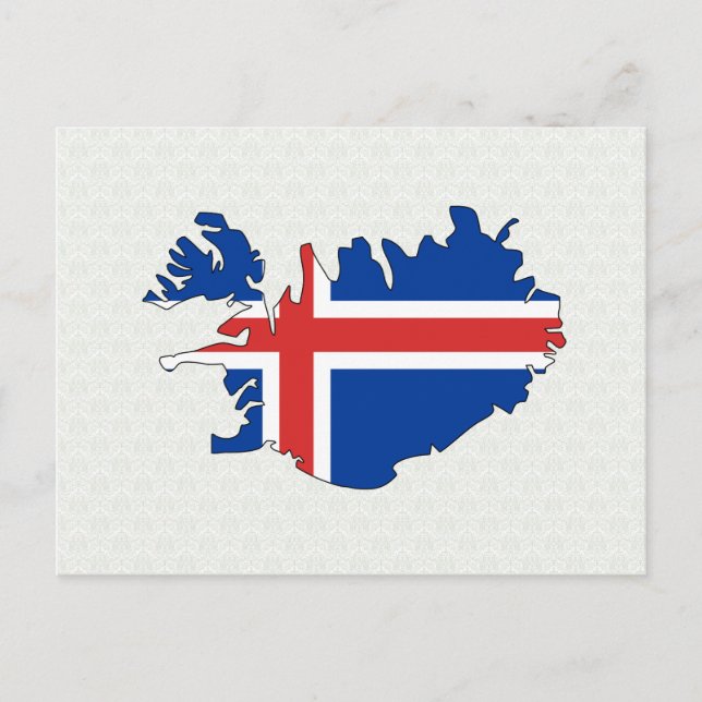 Postale Drapeau de l'Islande Carte taille réelle (Devant)