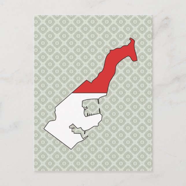 Postale Drapeau de Monaco Carte taille réelle (Devant)