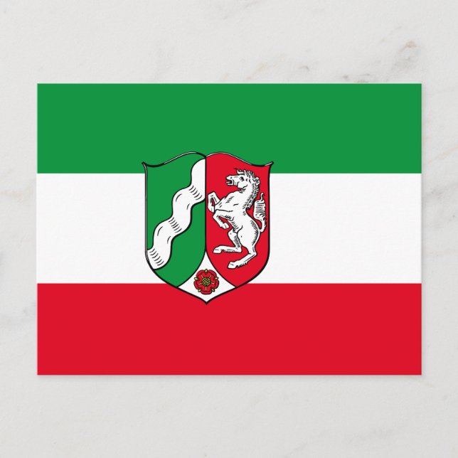 Postale Drapeau de Rhénanie-du-Nord Westphalie Carte posta (Devant)
